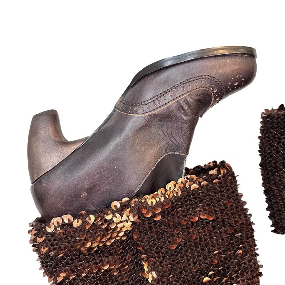 Irregular Choice Deadstock Women's Carnaby Queen Sequin Slouch Boot Size 10 - Picture 8 of 13